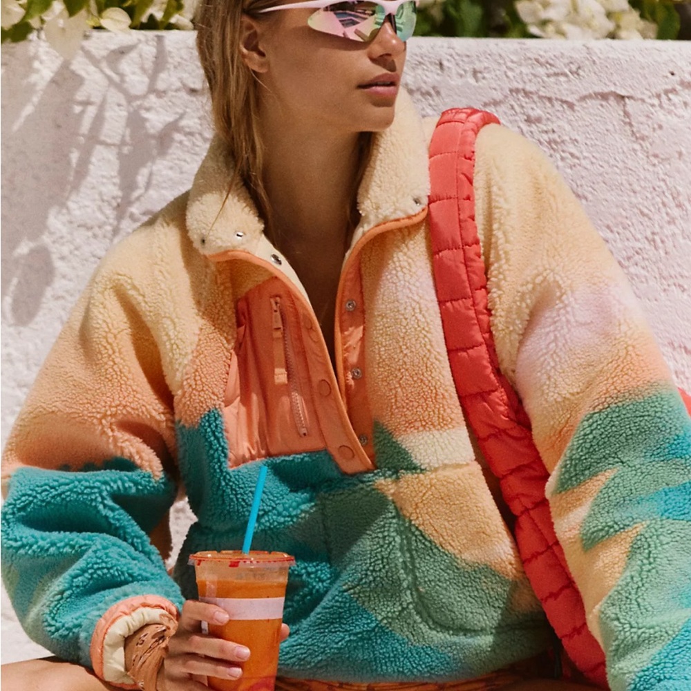 FP Movement by Free People Colorful Teddy Jacket